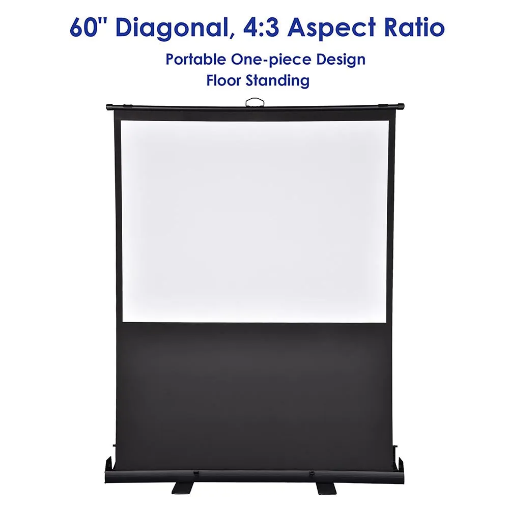 TheLAShop Floor Stand Pull Up Portable Projector Screen 60" 4:3