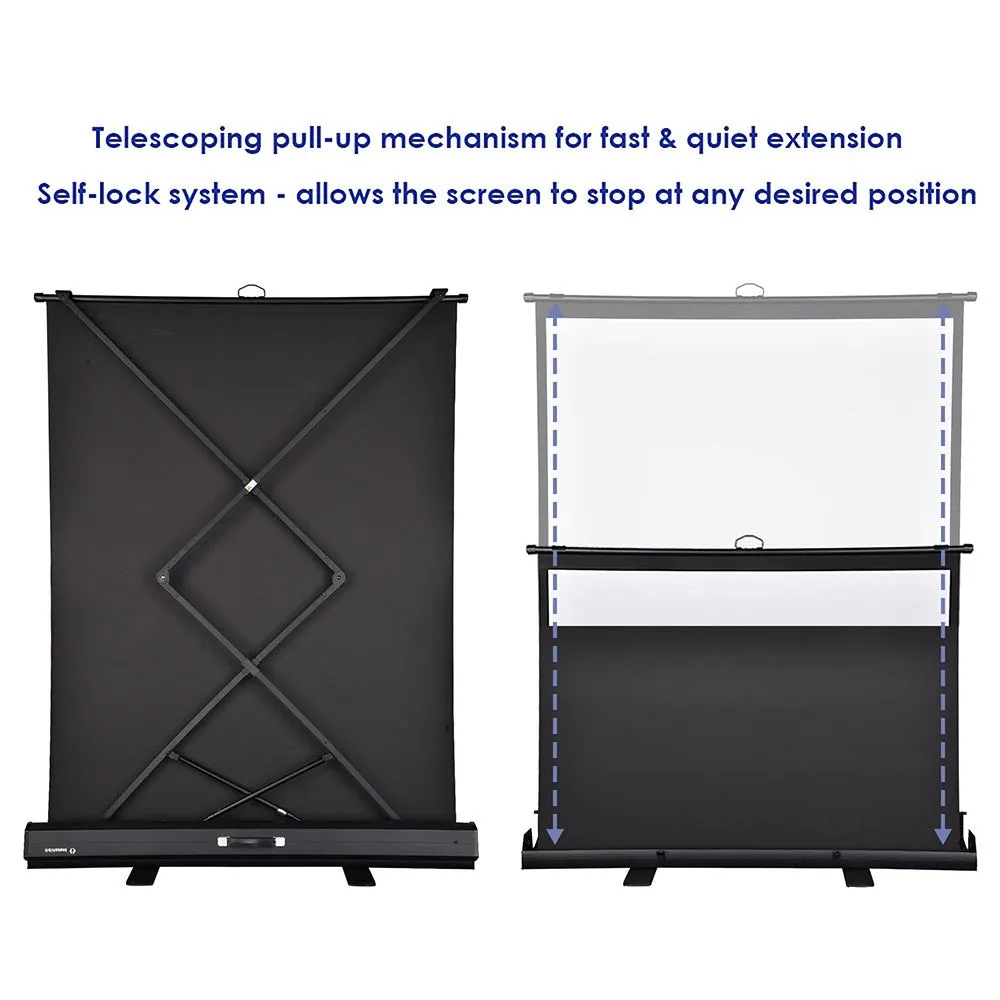 TheLAShop Floor Stand Pull Up Portable Projector Screen 60" 4:3