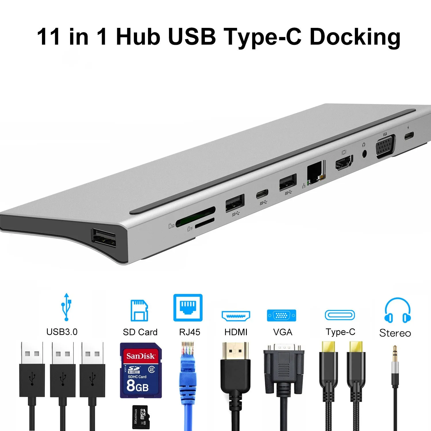 Type-C 11 and 1 multi-function dock to HDMI HD HUB