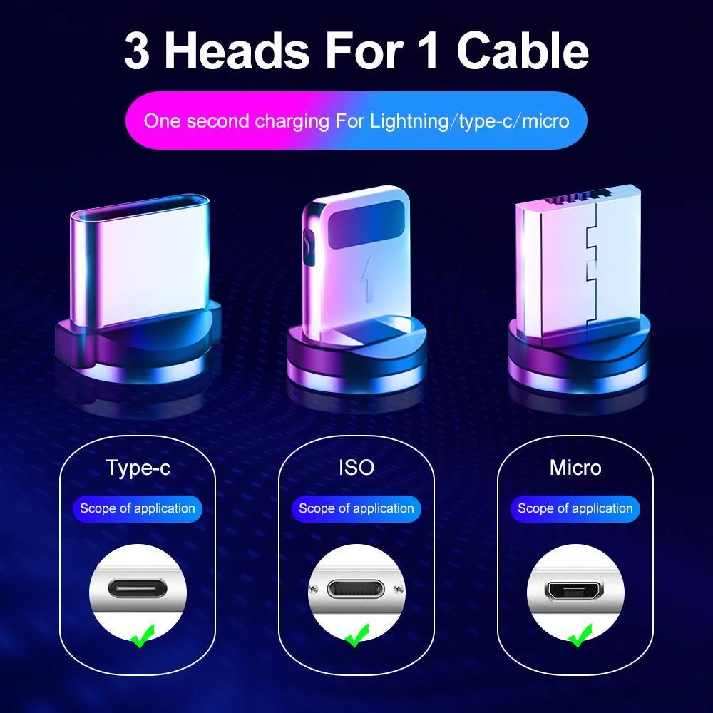 USB Magnetic  Automatic Adsorption Design Mobile Phone Fast Charging Cable