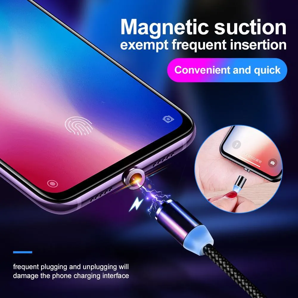 USB Magnetic  Automatic Adsorption Design Mobile Phone Fast Charging Cable